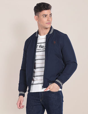 U S Polo Assn Striped Detail Bomber Jacket