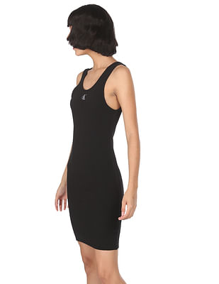 Buy Calvin Klein Jeans Women Black Stacked Logo Strappy A-line Dress -  NNNOW.com