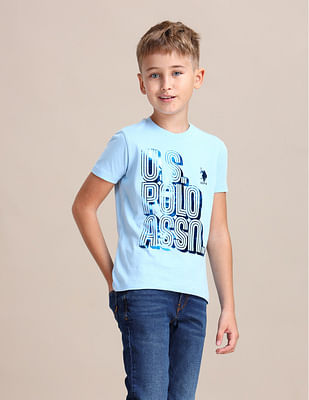 U S Polo Assn Kids Boys Brand Print Regular Fit T-shirt