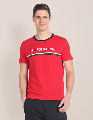 U S Polo Assn Brand Stripe Cotton T-Shirt