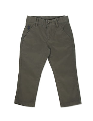 Buy Boys Khaki Slim Fit Textured Trousers Online - 764654 | Allen Solly