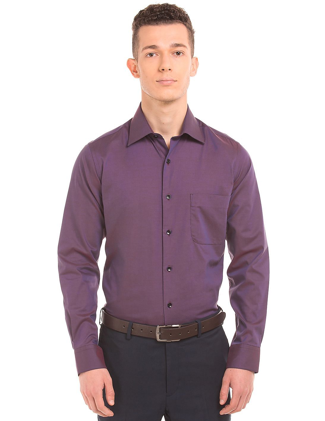 Buy Arrow French Placket Patterned Shirt - NNNOW.com