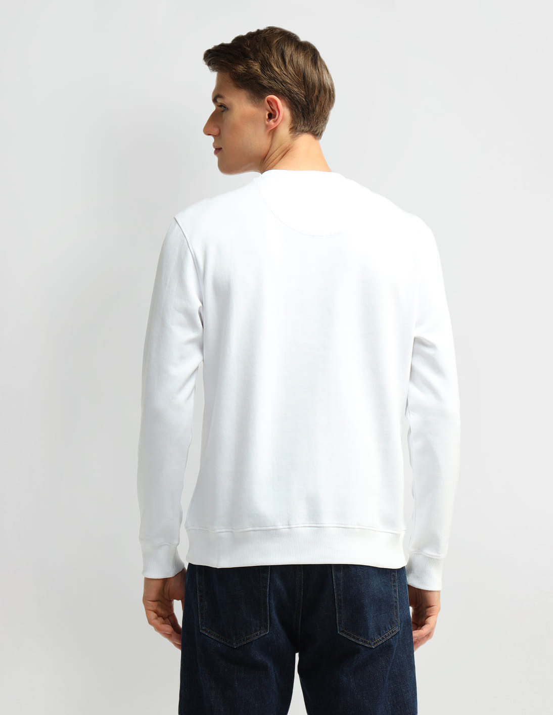 Buy Arrow Sport Crew Neck Horizontal Striped Sweatshirt - NNNOW.com