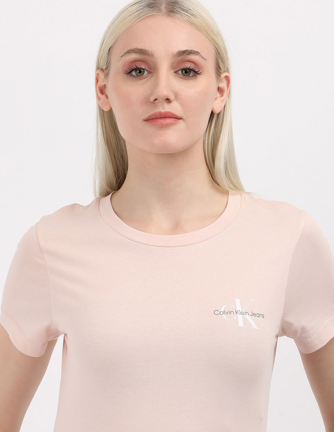 ★ ★ [CK ACC] Women's CKJ Minimal Monogram Tina Monogram T-shirt Calvin Klein® | J20J219142BEH