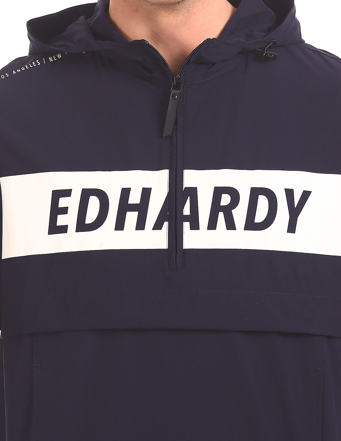 Buy Ed Hardy Men Men Blue Brand Print Sweat Jacket - NNNOW.com