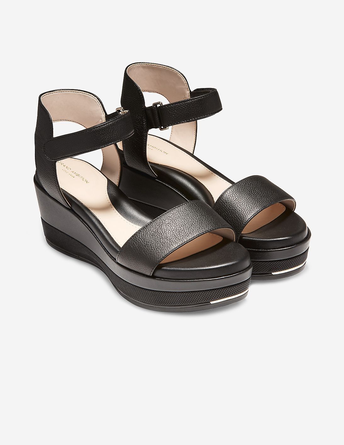 Buy Cole Haan Women Black Grand Ambition Flatform Sandals