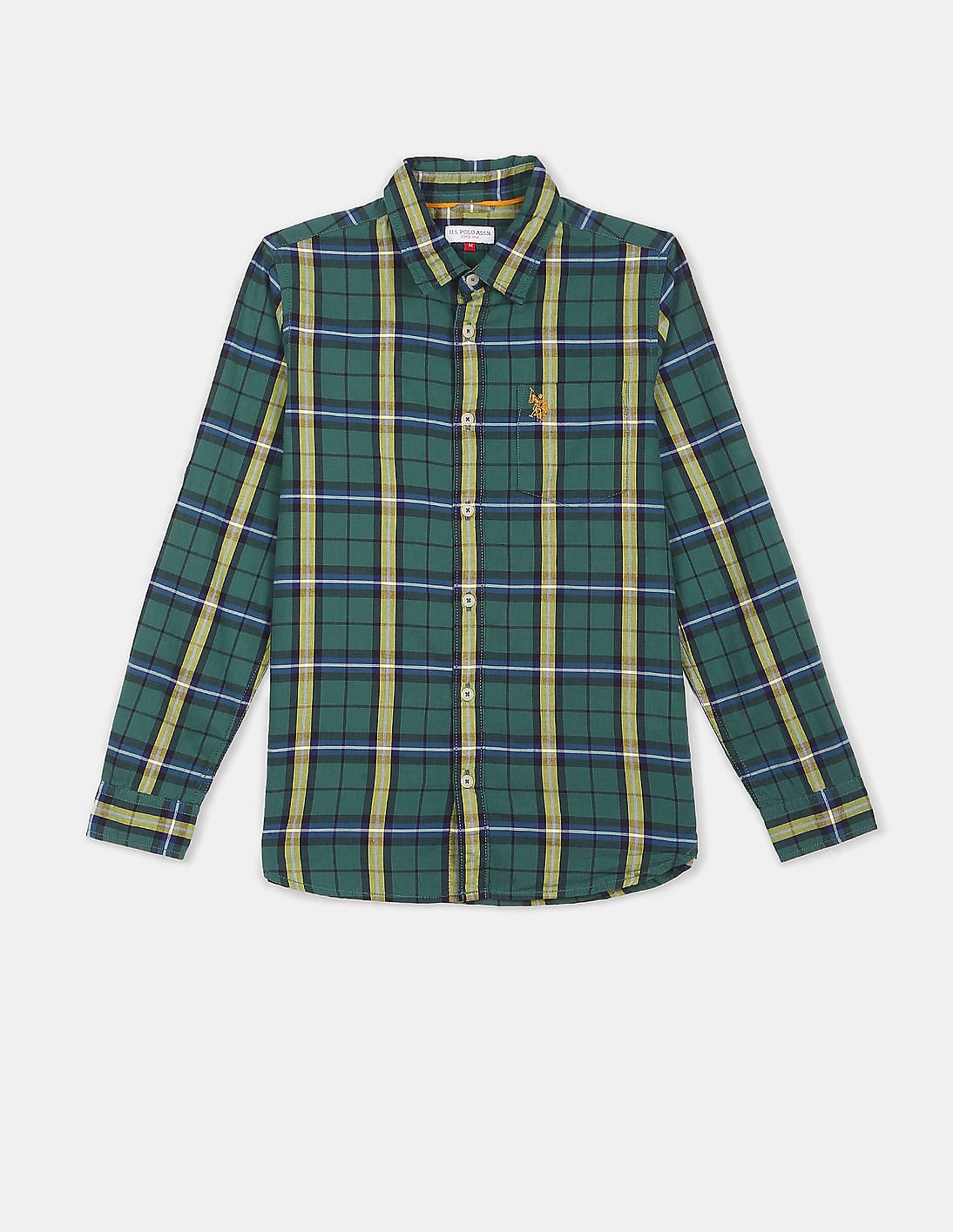 Buy U.S. Polo Assn. Kids Boys Spread Collar Check Shirt - NNNOW.com