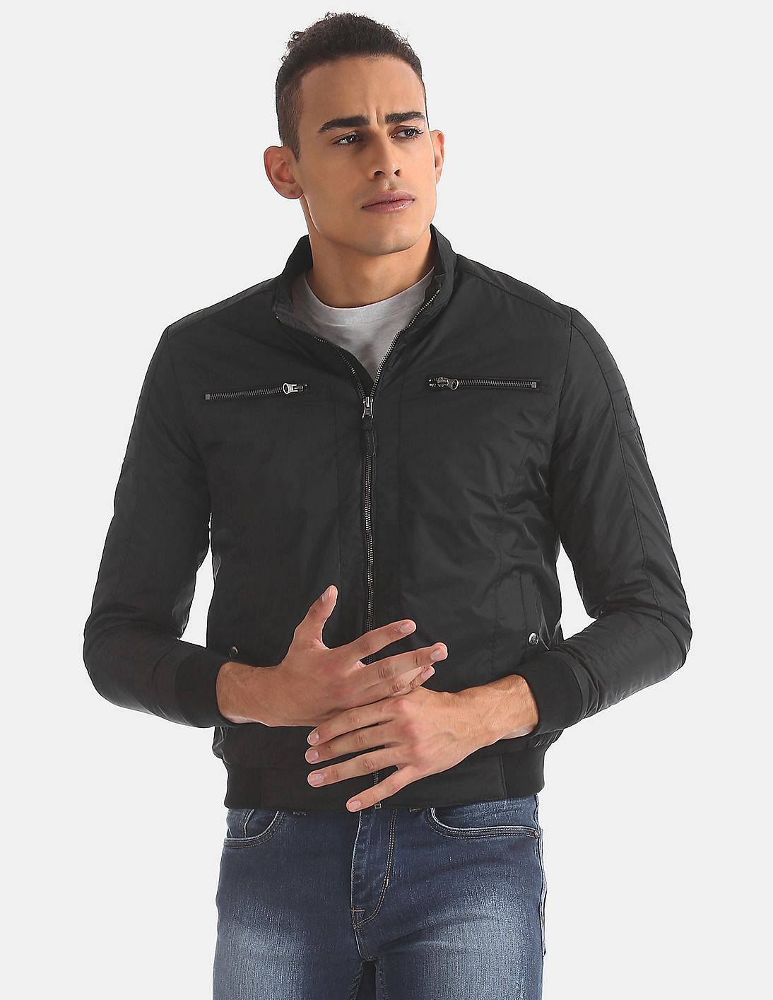 Buy Men Full Sleeve Bomber Jacket online at NNNOW.com