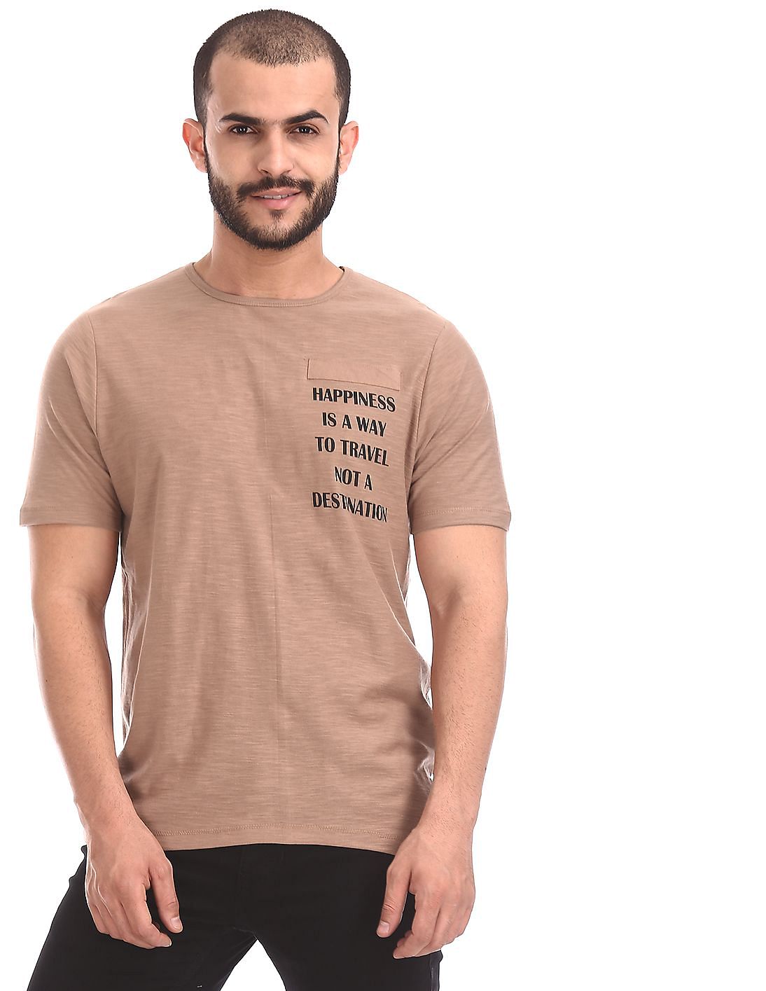 brown crew neck t shirt