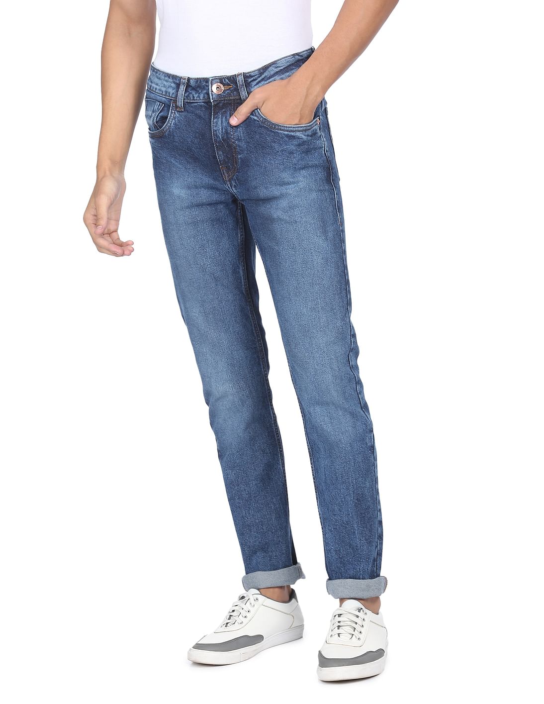 Buy Flying Machine Mid Rise Michael Slim Tapered Fit Jeans - NNNOW.com