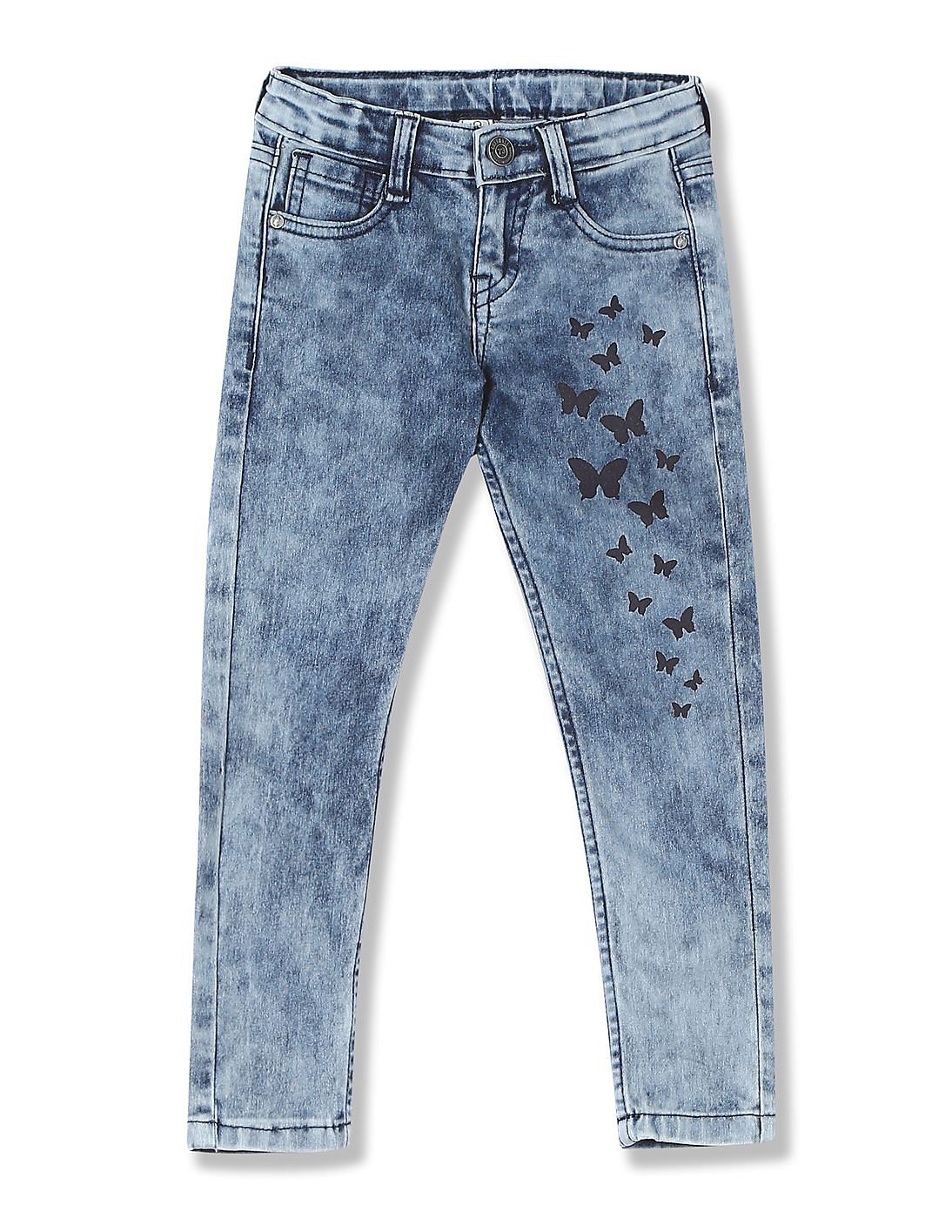 girls acid wash jeans