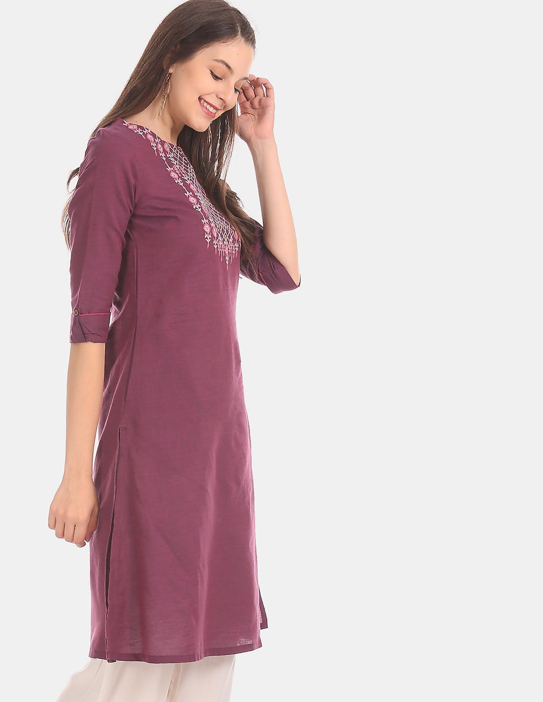 Purple kurta for ladies Clearance