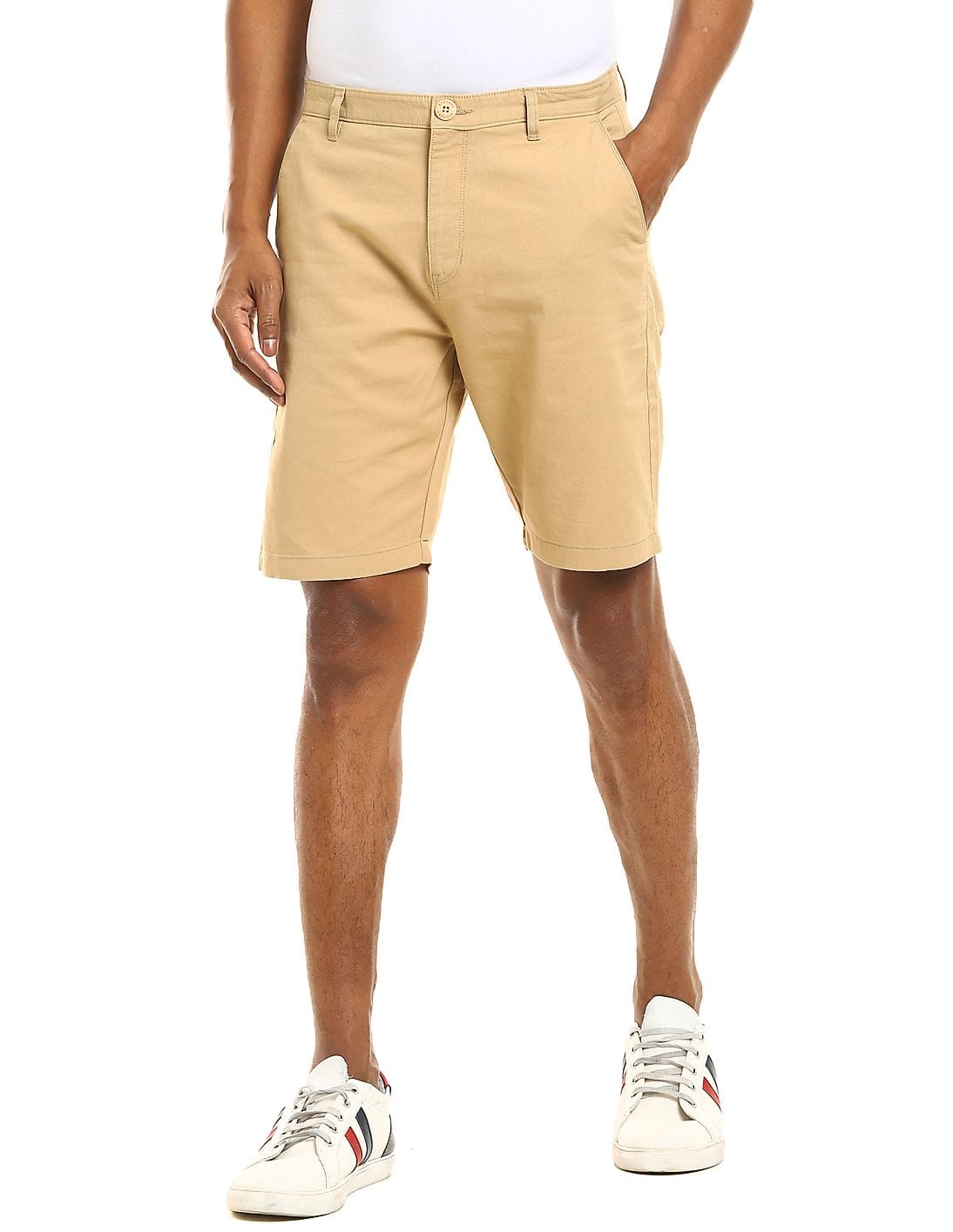 Buy Ruggers Men Beige Mid Rise Solid 
