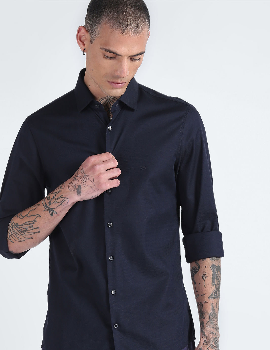 Buy Calvin Klein Dobby Slim Fit Shirt - NNNOW.com