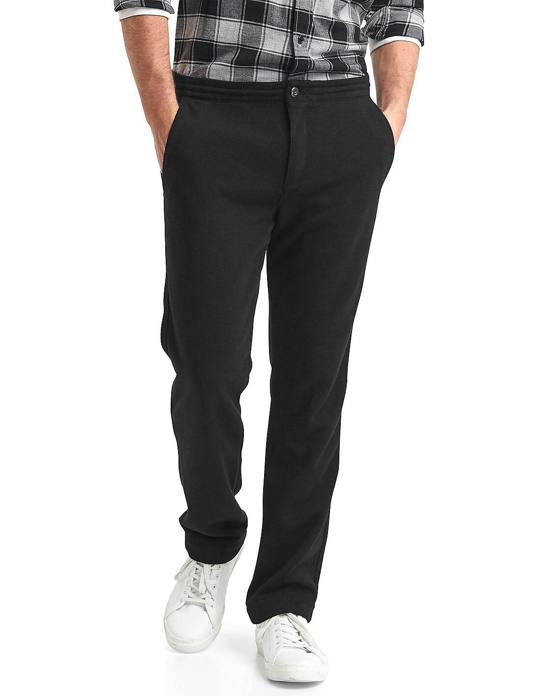 Buy GAP Men Black Supersoft Double Knit Slim Fit Pants - NNNOW.com