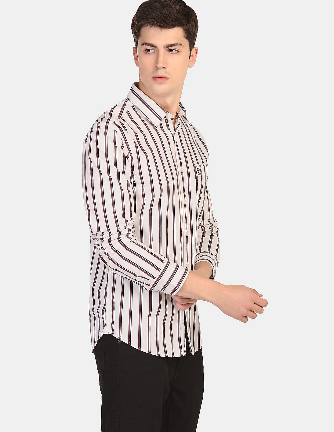 Buy U.S. Polo Assn. Button-Down Striped Casual Shirt - NNNOW.com