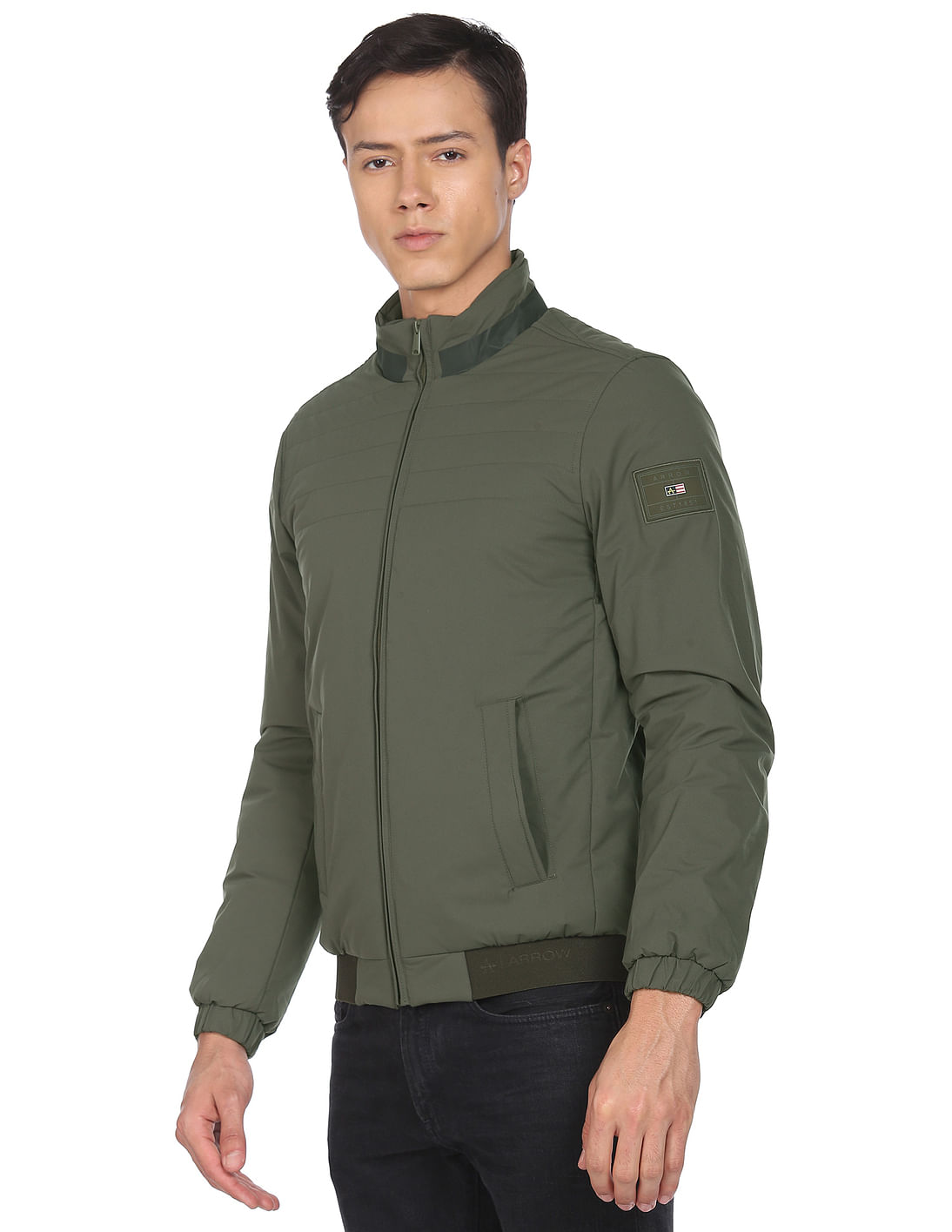Buy Arrow Sports High Neck Water Repellent Quilted Jacket