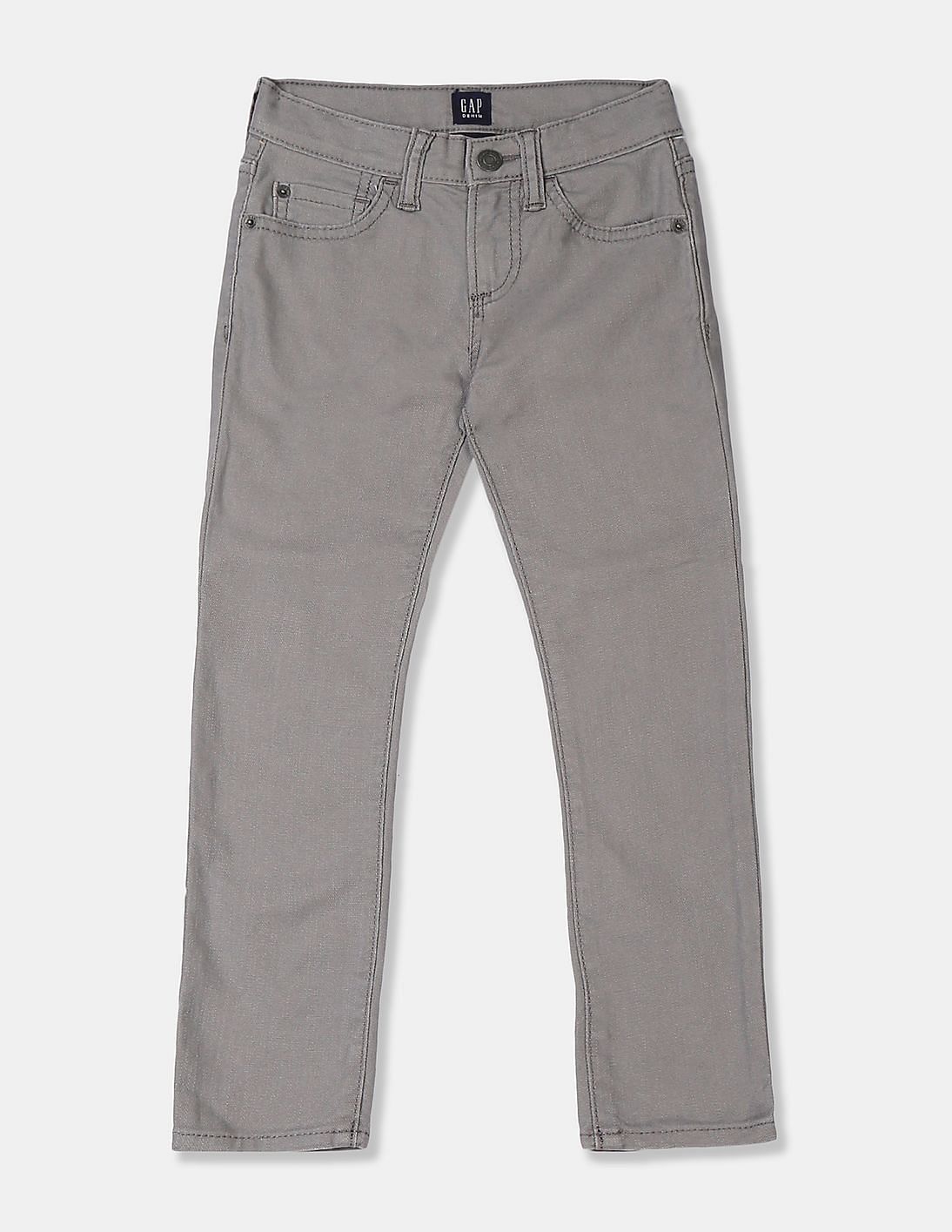 Buy GAP Boys Grey Mid Waist Rinsed Cotton Jeans - NNNOW.com