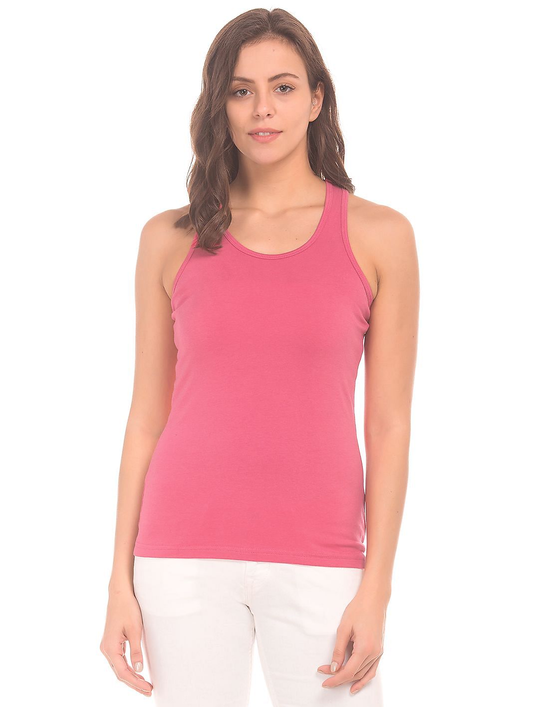 Buy Unlimited Women Solid Cotton Spandex Tank Top - NNNOW.com