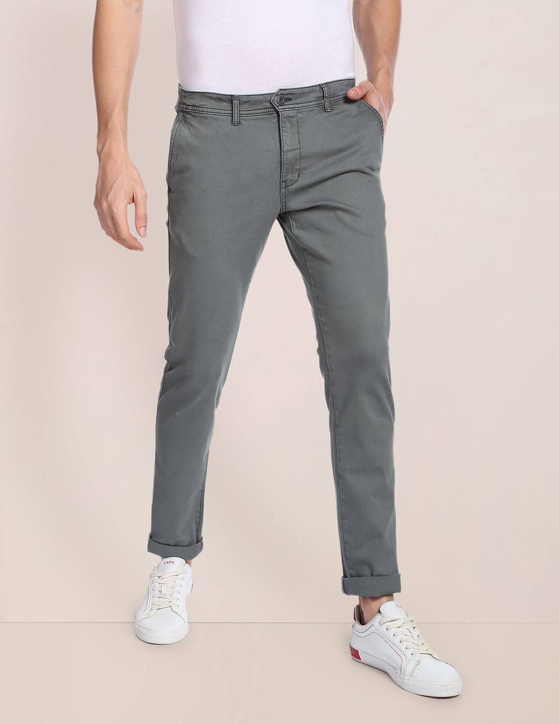 Buy U.S. Polo Assn. Twill Dyed Trousers - NNNOW.com