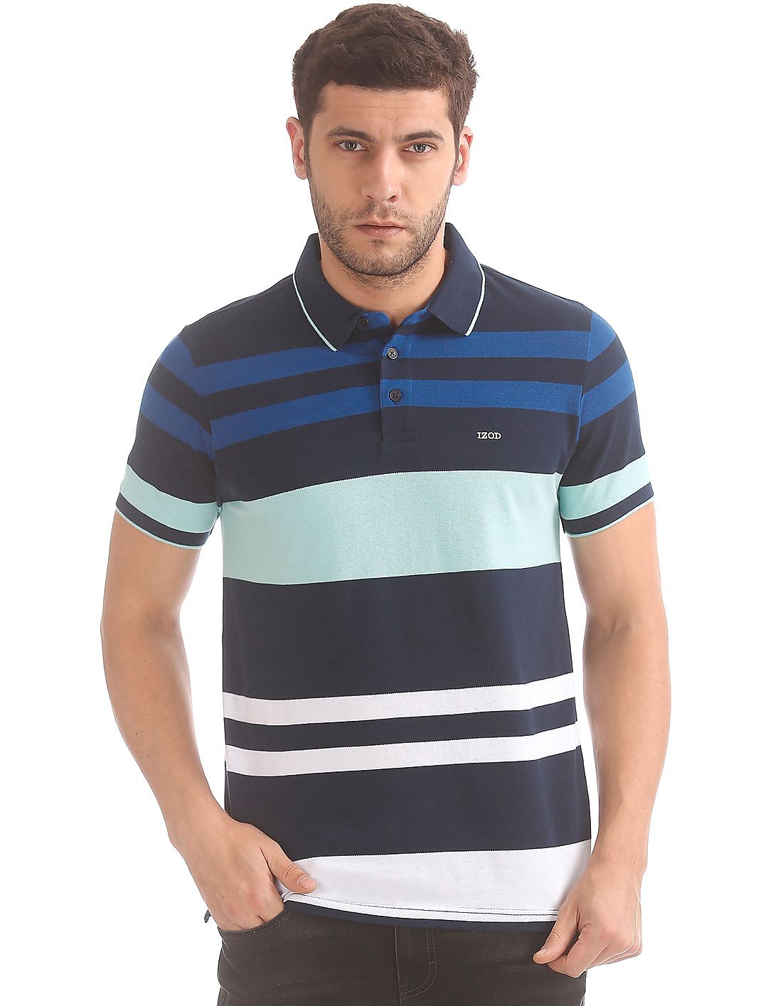 Buy Izod Men Striped Slim Fit Polo Shirt - NNNOW.com