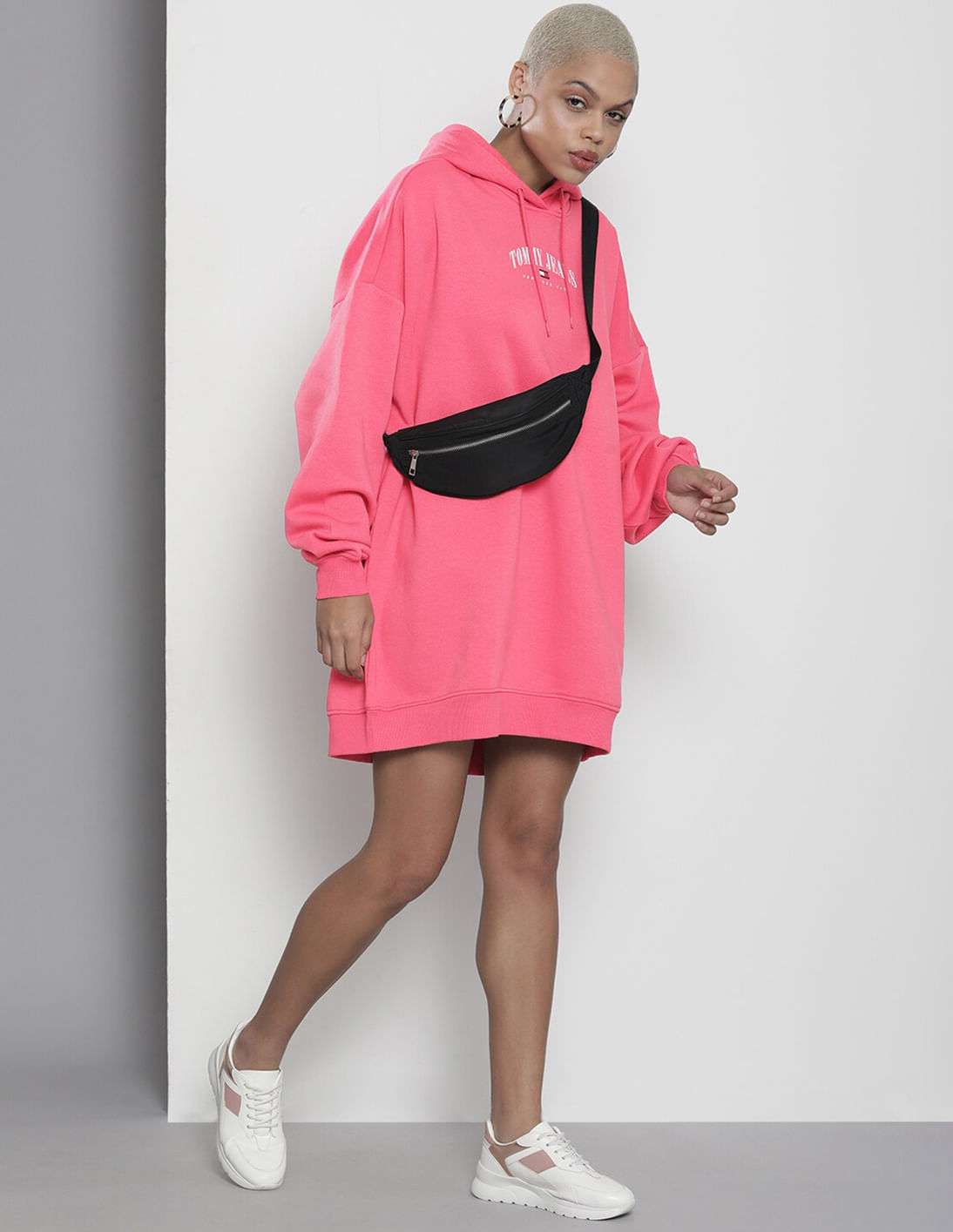 ワンピース Andmary Mary logo hoodie dress andmary Mary logo hoodie dress ブラック