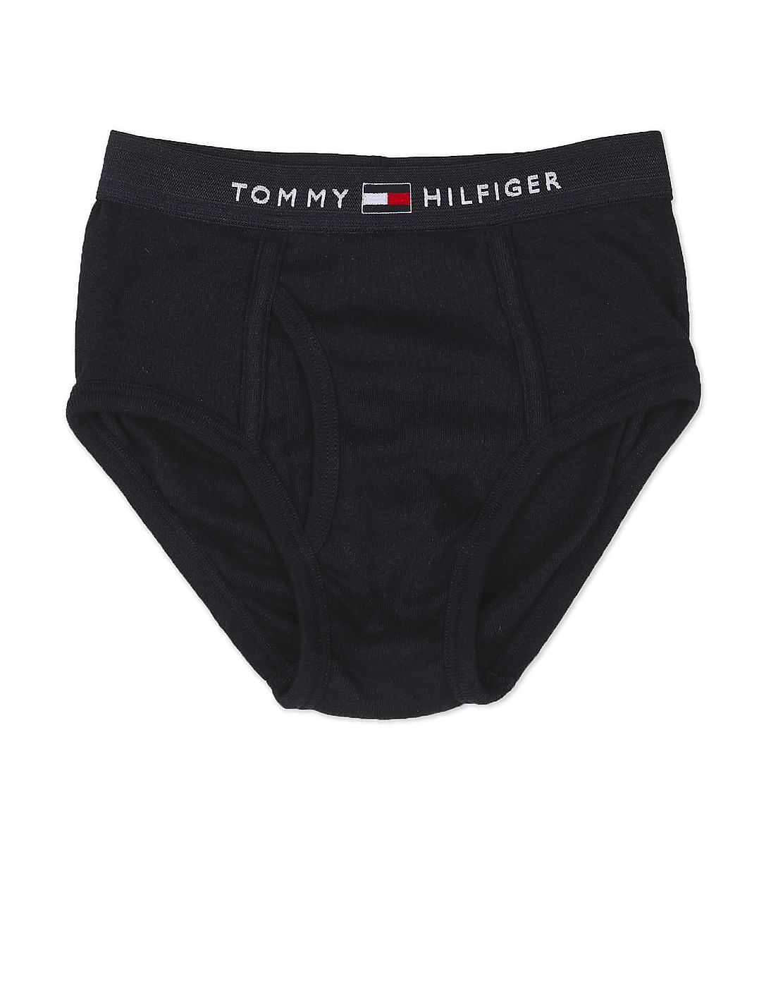 Buy Tommy Hilfiger Kids Boys Navy Mid Rise Logo Briefs - NNNOW.com