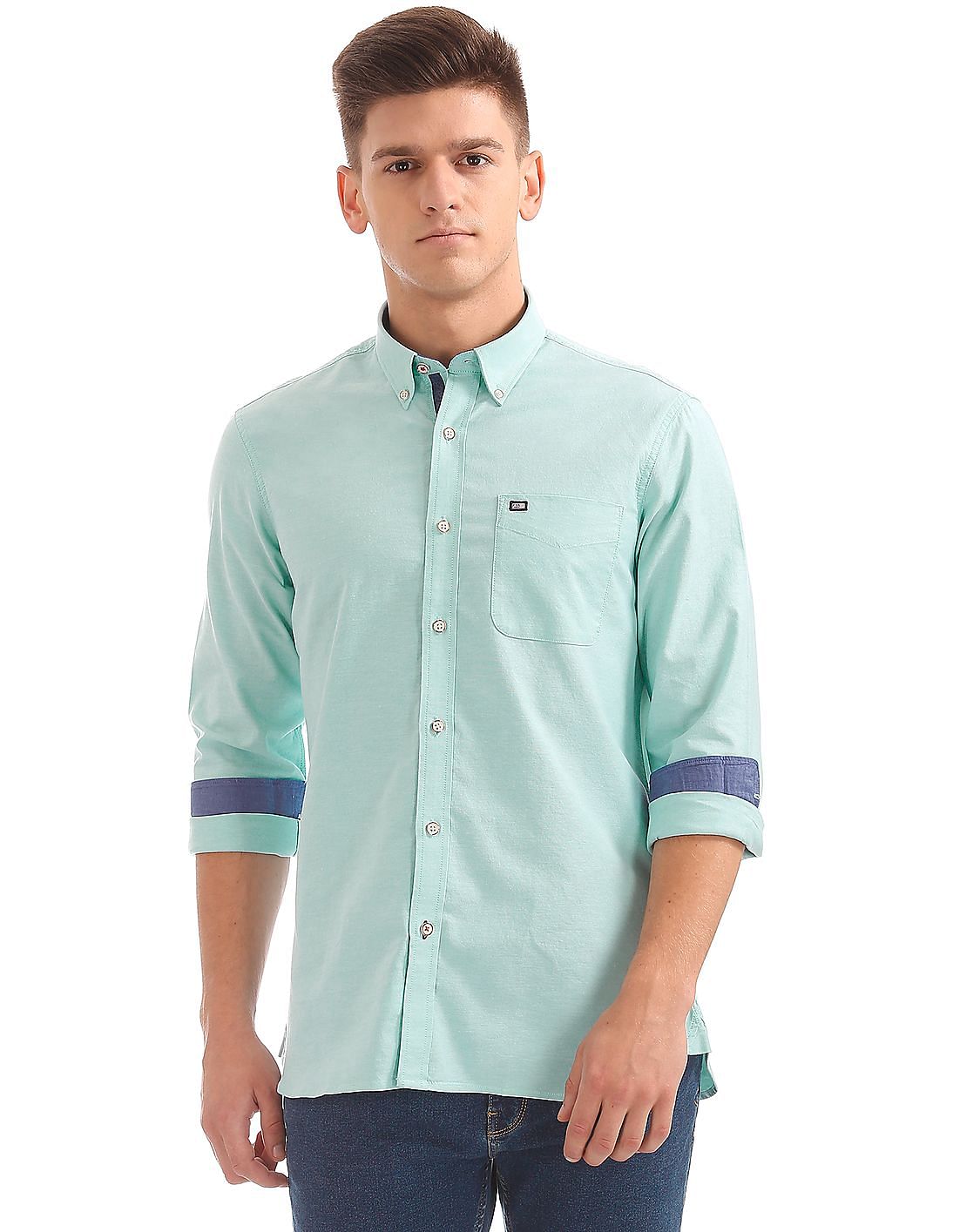 Buy Arrow Sports Slim Fit Button Down Collar Shirt - NNNOW.com