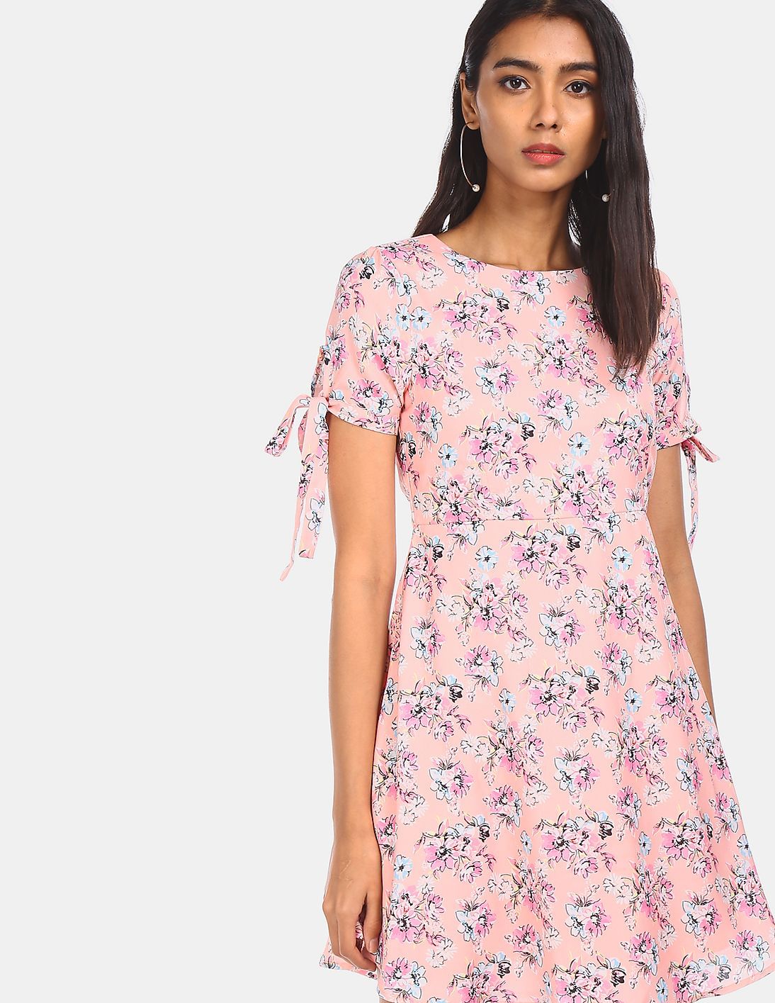 Peach fit and flare dress Clearance