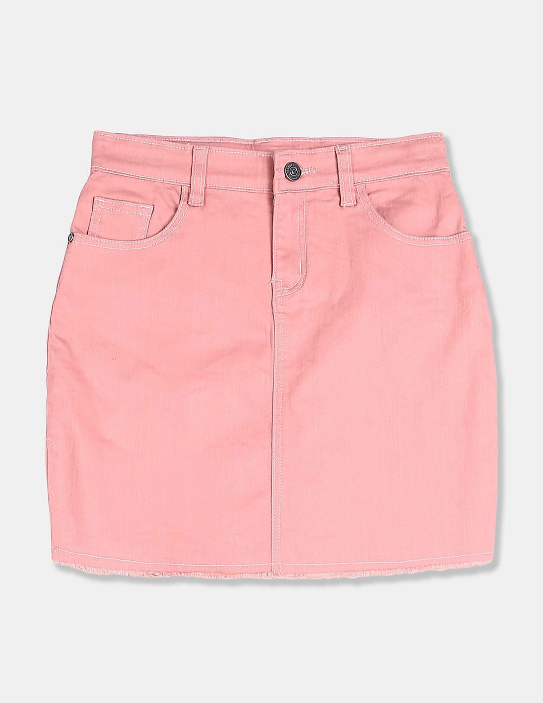 light pink jean skirt