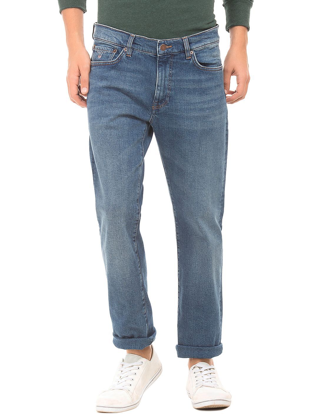 Buy Gant Men Slim Straight Fit Washed Jeans - NNNOW.com