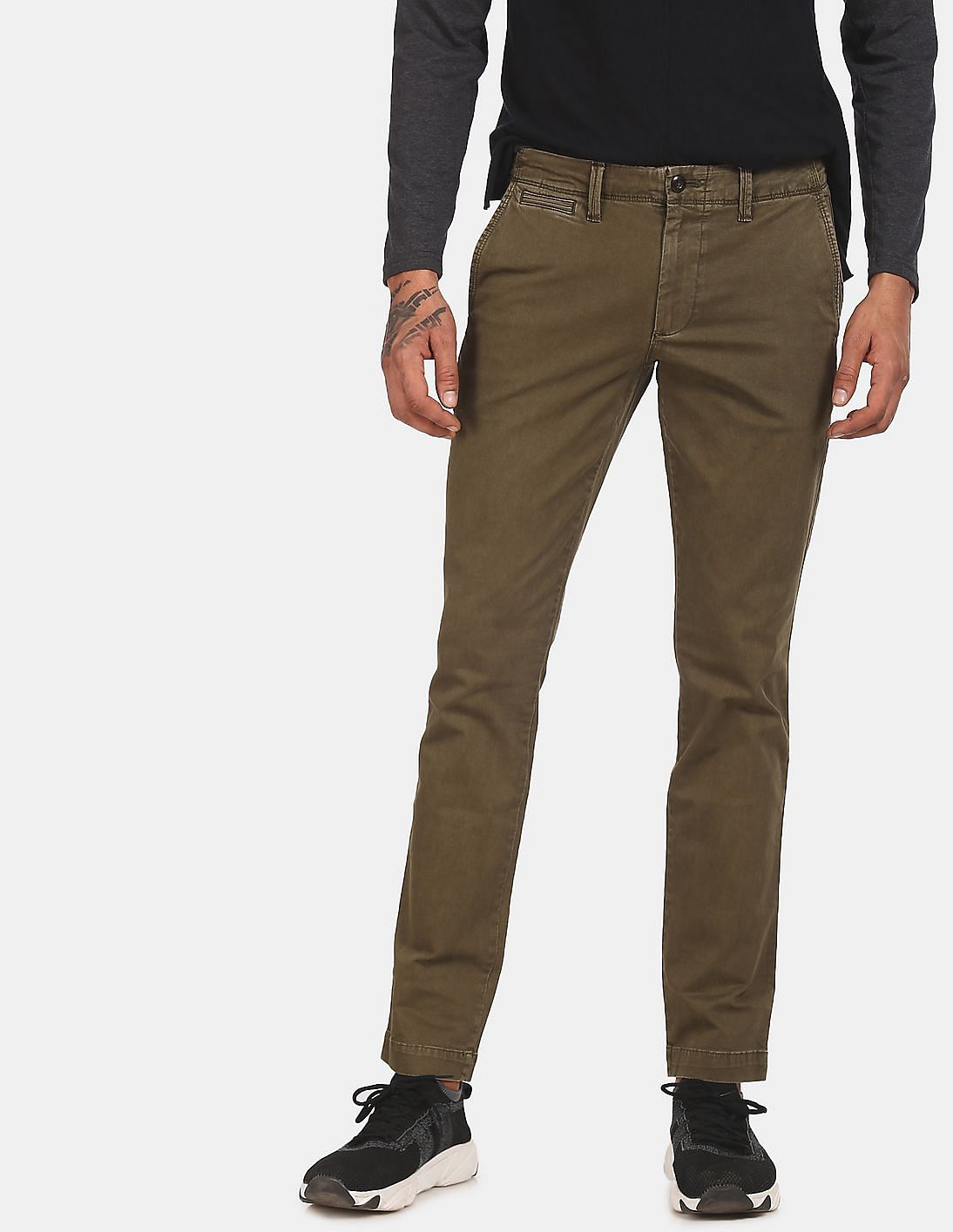 vintage wash khakis in slim fit with gapflex