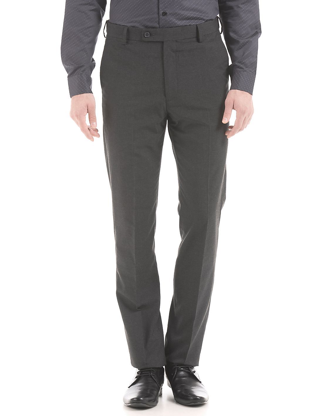 Buy Arrow Men Mid Rise Tapered Fit Trousers - NNNOW.com
