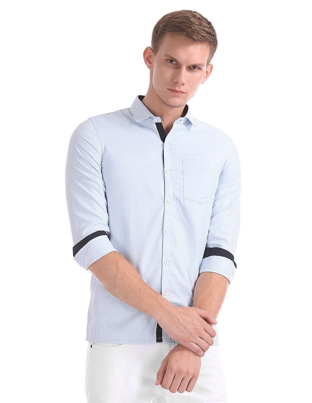 Buy Excalibur Slim Fit Patterned Weave 