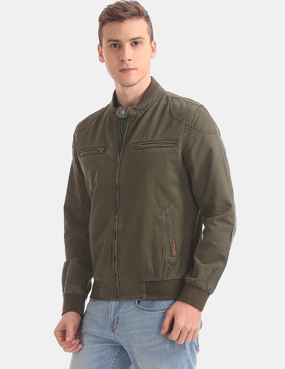 Buy Men Solid Cotton Twill Jacket online at NNNOW.com