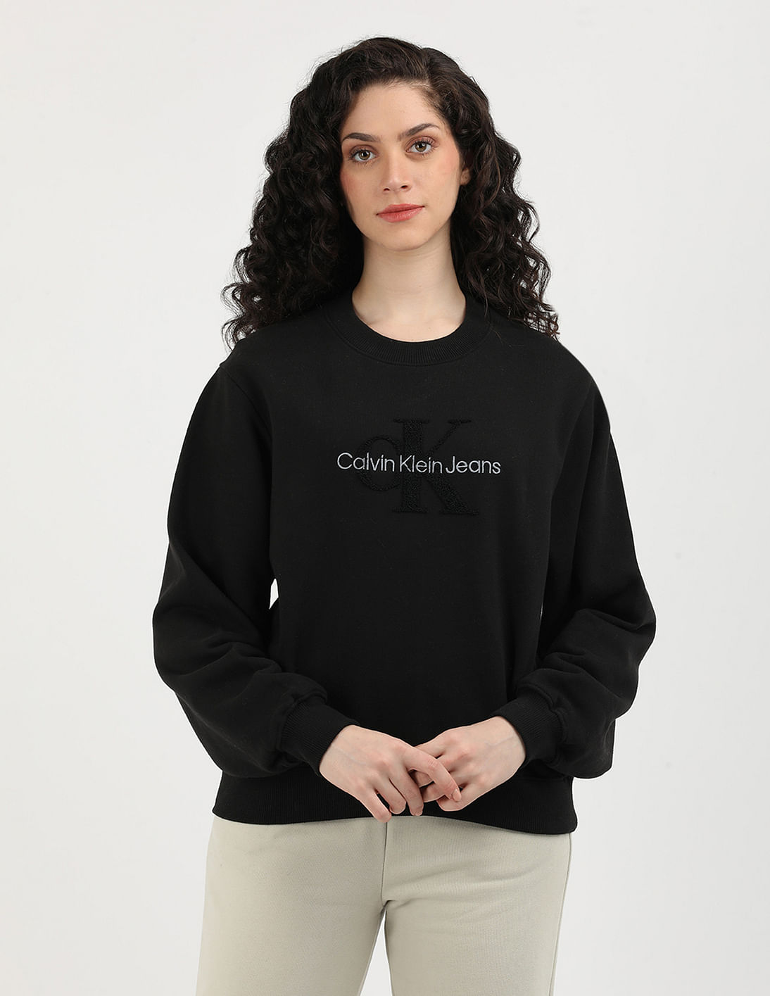 Buy Calvin Klein Jeans Chenille Monologo Crewneck Sweatshirt