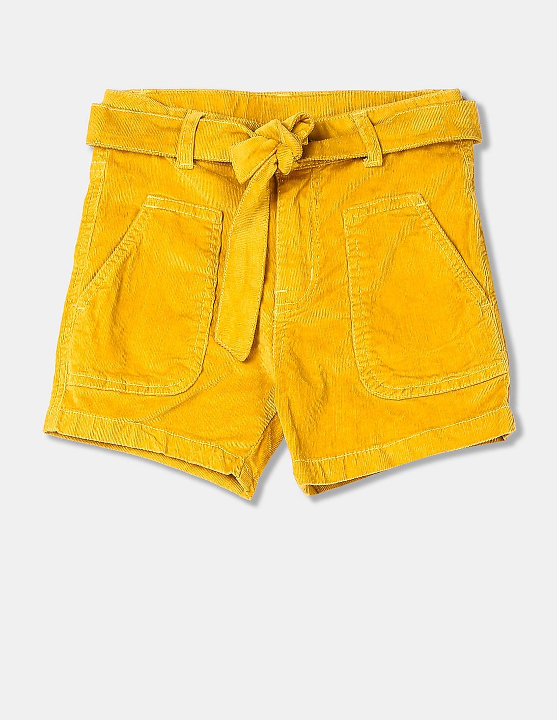 Buy Cherokee Girls Mustard Belted Corduroy Shorts - NNNOW.com