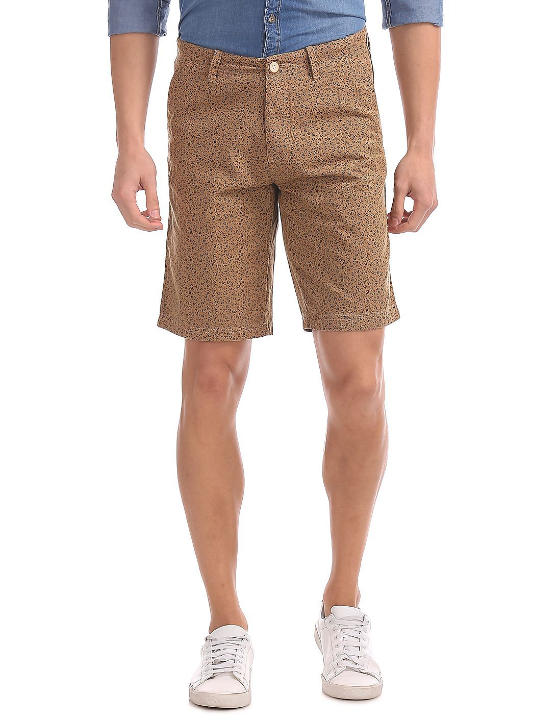 Buy Men Printed Cotton Twill Shorts online at NNNOW.com