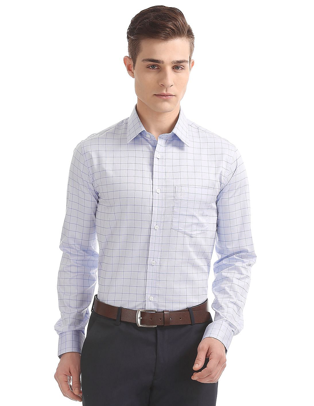 Buy USPA Tailored Men Regular Fit Check Shirt - NNNOW.com