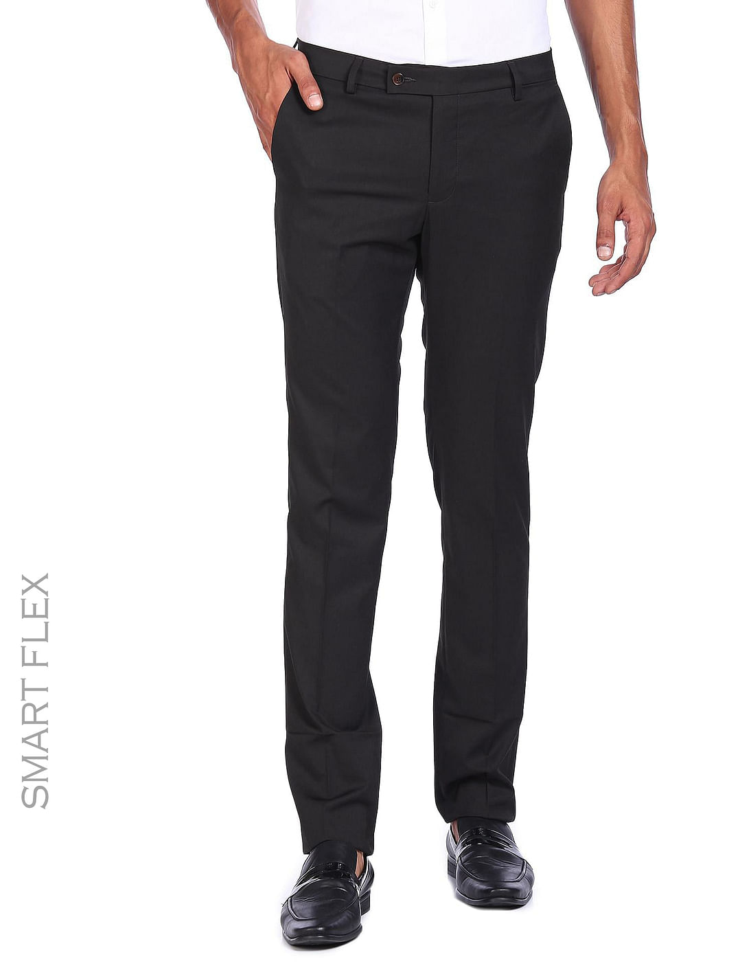 Buy Arrow Flat Front Smart Flex Trousers - NNNOW.com