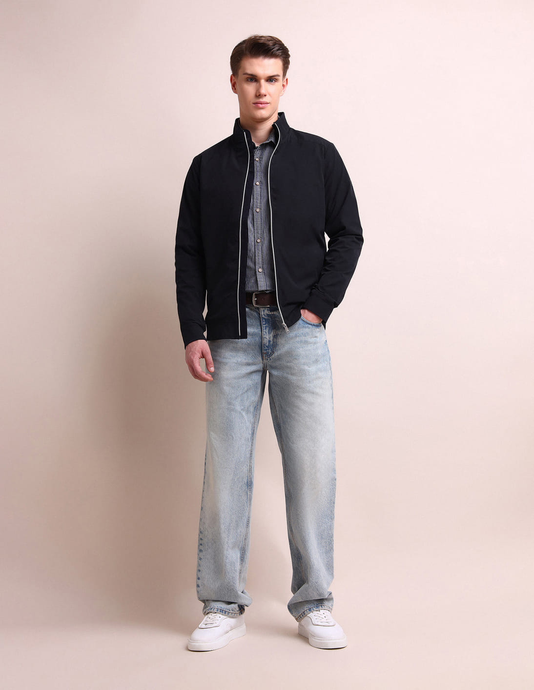Buy Arrow Sports High Neck Solid Jacket - NNNOW.com