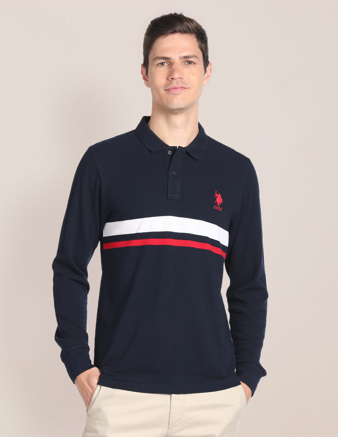 Buy U.S. Polo Assn. Long Sleeve Slim Fit Polo Shirt - NNNOW.com
