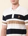 U.S. Polo Assn. Horizontal Striped Gold Cup Polo Shirt
