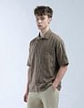 Flying Machine Textured Cotton Color Of Home Shirt