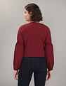 U.S. Polo Assn. Women Mandarin Collar Peasant Sleeve Evening Top