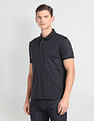 Arrow Motif Print Cotton Polo Shirt