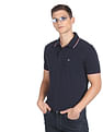 Arrow Sports Striped Collar Pique Cotton Solid Polo Shirt