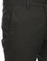 Arrow Sports Flat Front Solid Casual Trousers