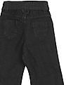 U.S. Polo Assn. Kids Girls Black Mid Rise Solid Bootcut Jeans