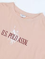 U.S. Polo Assn. Women Drop Shoulder Brand Embroidered T-Shirt